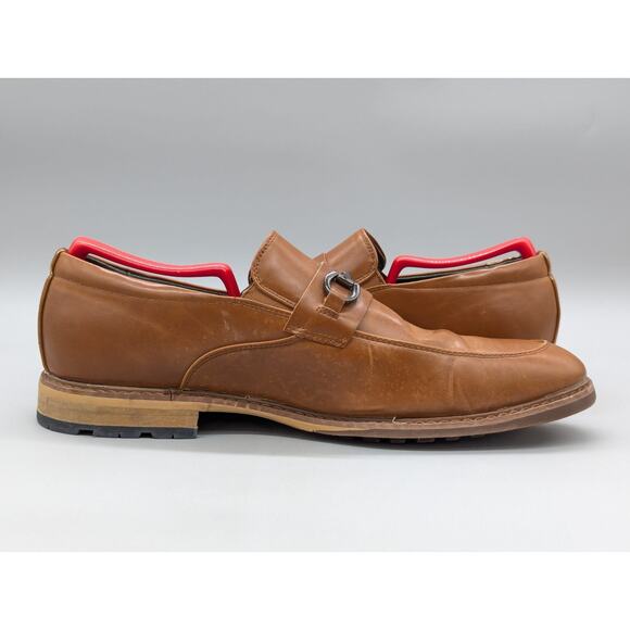 Todd Welsh Dress Loafers Leon Brown Faux Leather Chrome Buckle Size 10 D main image 10